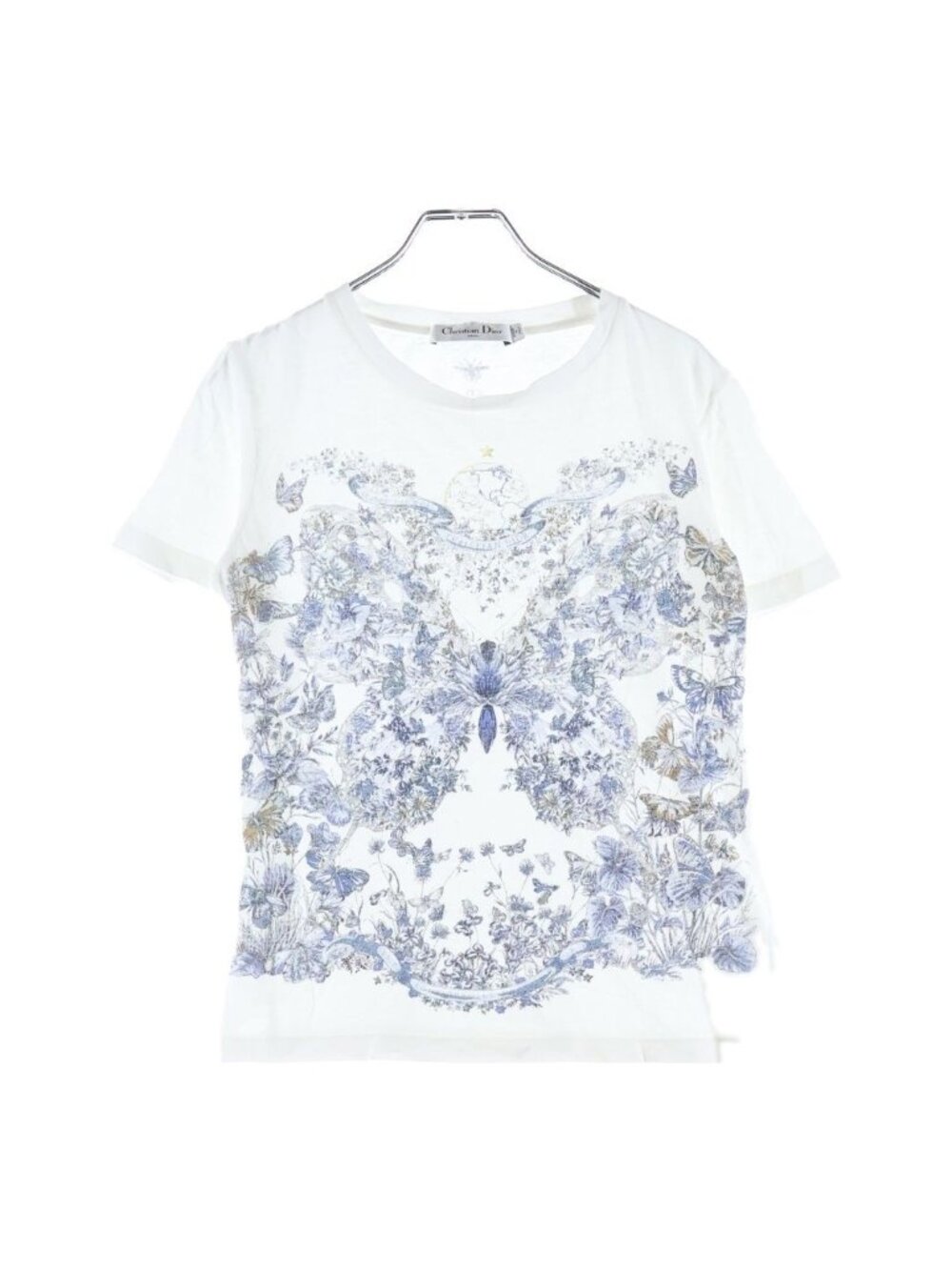 Dior Rosefly Around the World Short Sleeve T-Shirt White Light Blue #xs